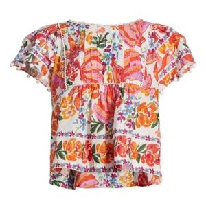 FARM Rio spring bananas blouse size small Brand new with tags